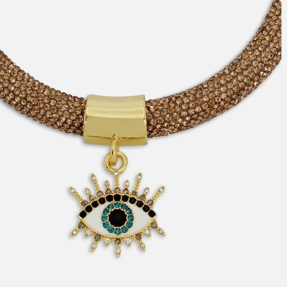 NEW KURT GEIGER LONDON Evil Eye Pendant Collar Rope Necklace & earrings set - Picture 5 of 8